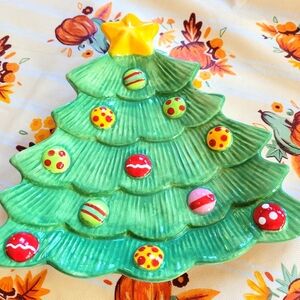 Fitz and Floyd xmas tree tray.